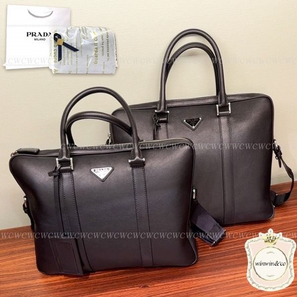 PRADA□エレガントなメンズビジネスバッグ トライアングルロゴ (PRADA