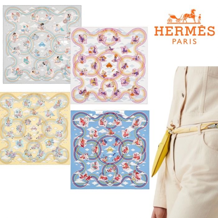 HERMES】Carres Volants カレ 70 《空飛ぶカレ》 (HERMES/スカーフ