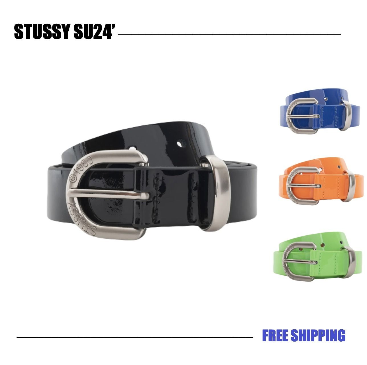 STUSSY SU24'】Stussy Patent Leather Belt (STUSSY/ベルト) 107056626