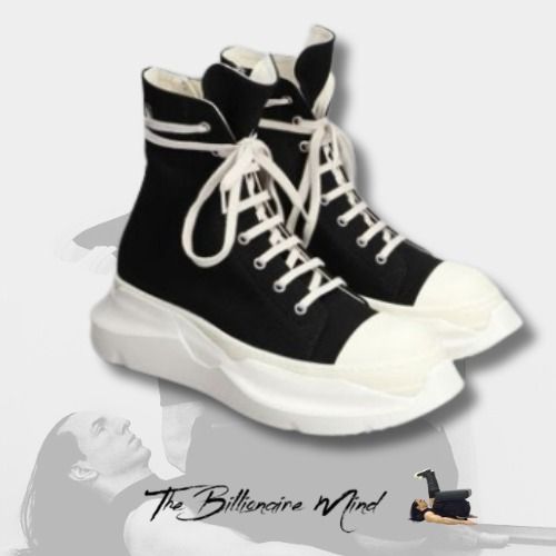 RICK OWENS DRKSHDW アブストラクト ハイカット スニーカー 黒 (RICK