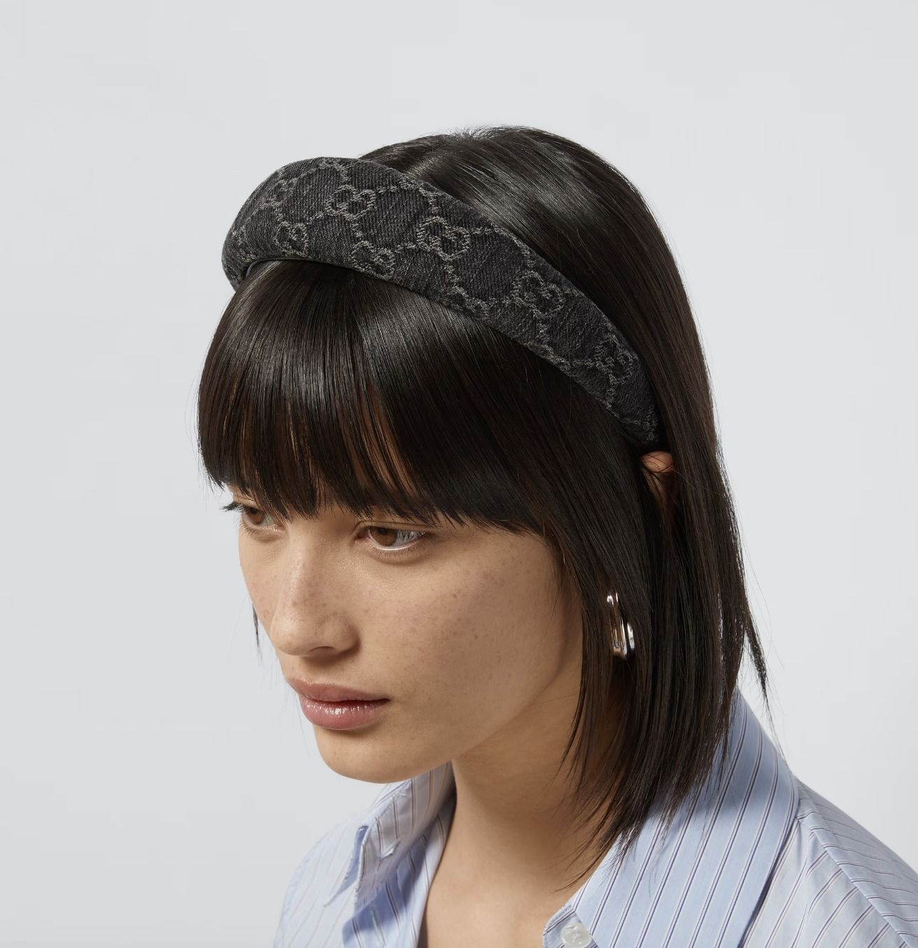 ギフトにも♪【国内発送☆GUCCI】GGデニム ヘアバンド ロゴ (GUCCI