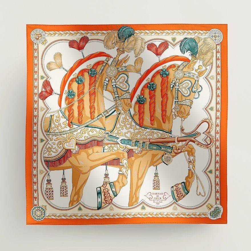 売切必至】☆HERMES☆カレ 90 Harnais de Coeur scarf (HERMES