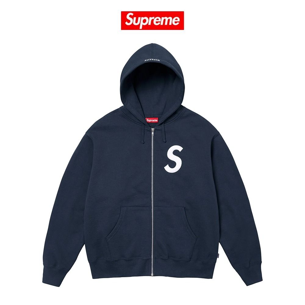 SUPREME】 S Logo Zip Up Hooded Sweatshirt Navy - 24FW (Supreme