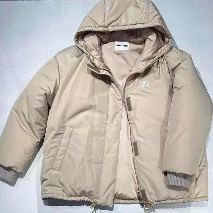 ☆Miumiu☆フード付きキャンバステックダウンジャケット (MiuMiu