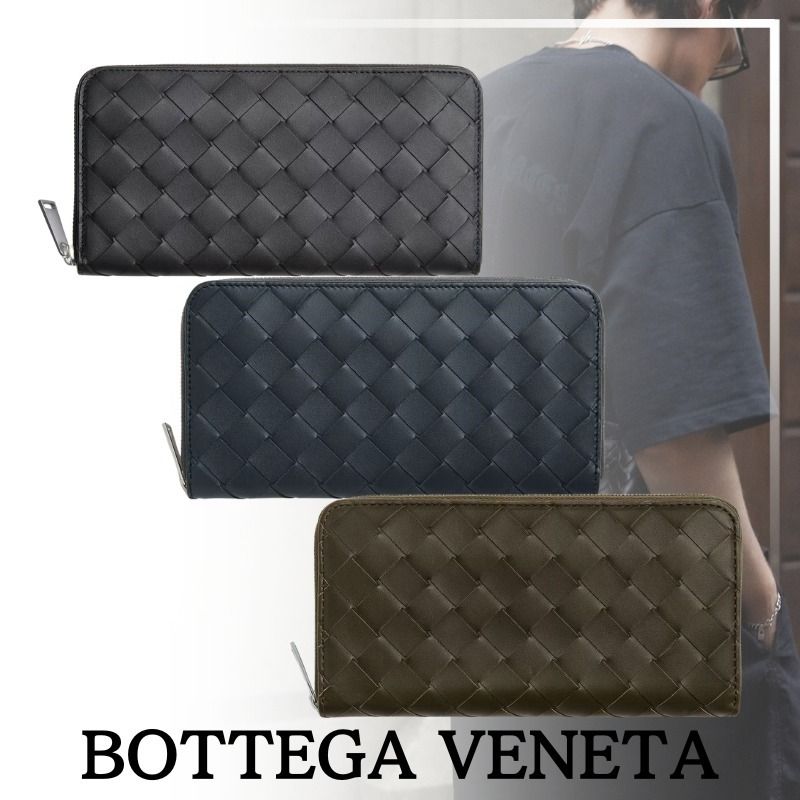 大人気◇BOTTEGA VENETA カーフレザー ラウンドジップ 長財布 (BOTTEGA