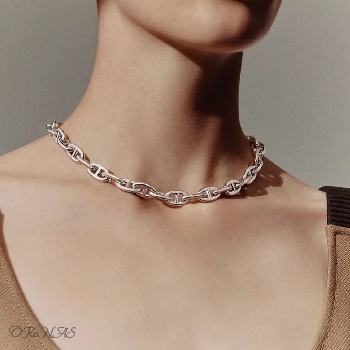 佐藤健愛用♪】HERMES シェーヌダンクル ネックレス GM (HERMES