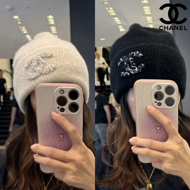 秋冬のコーデのポイントに☆】CHANEL ニット帽 25A (CHANEL/ニット