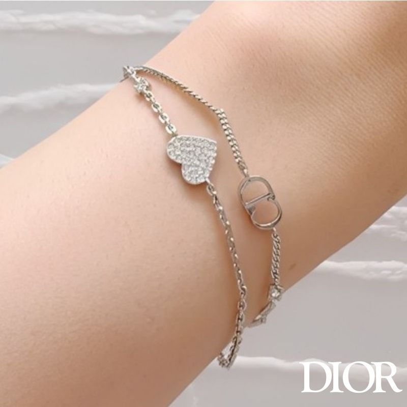 DIOR ディオール Clair D Lune ハート & ロゴ ブレスレット (Dior