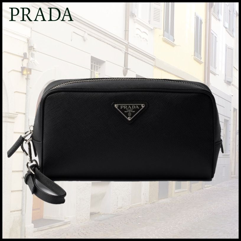 国内発送 PRADA プラダ サフィアーノレザー ポーチ 2NE065 (PRADA