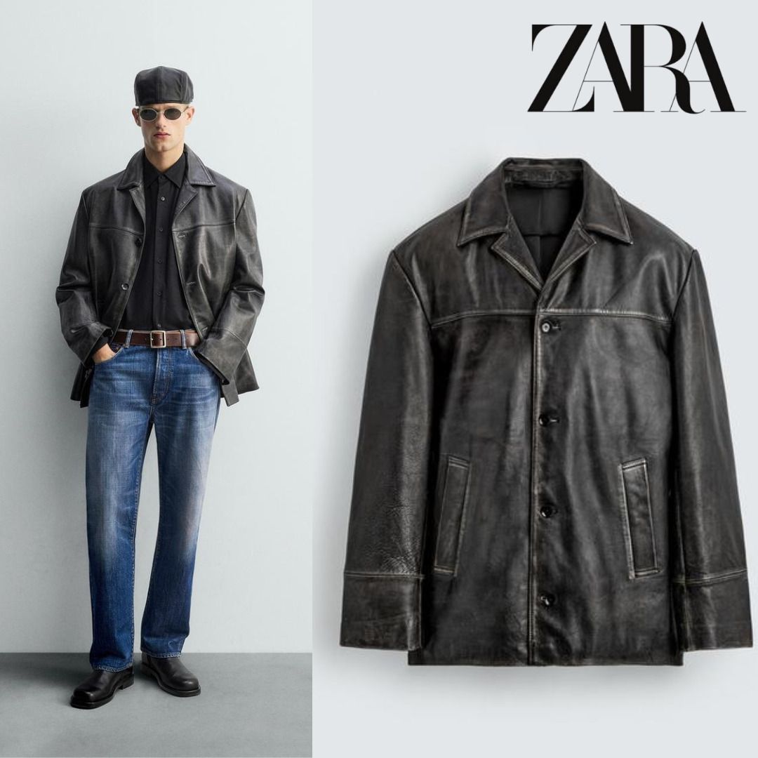 ZARA］LIMITED EDITION ヴィンテージ風レザー ジャケット (ZARA/レザー
