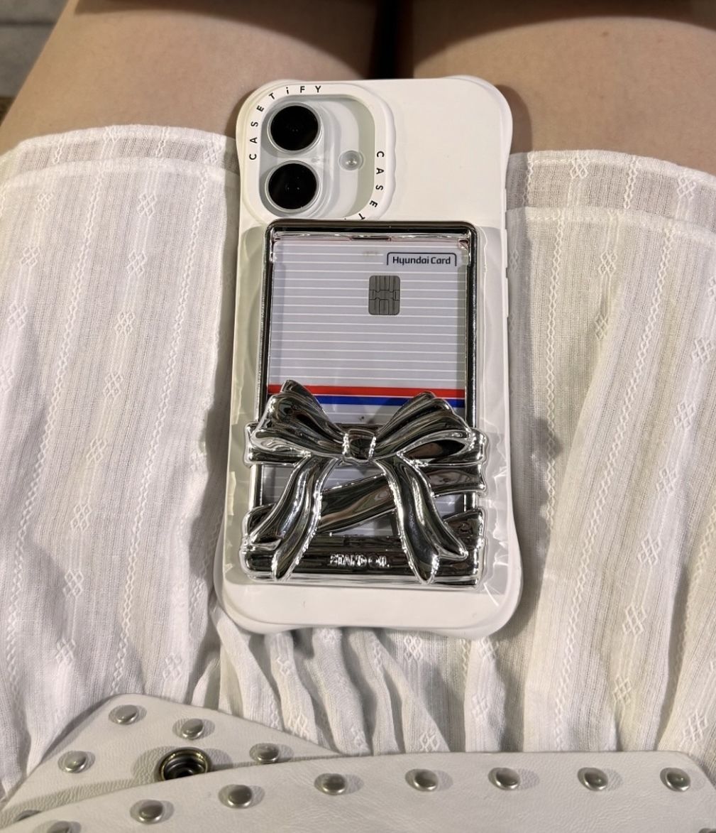 韓国かわいい【STANDOIL】Bow Card Holder Magsafeカードケース (STAND