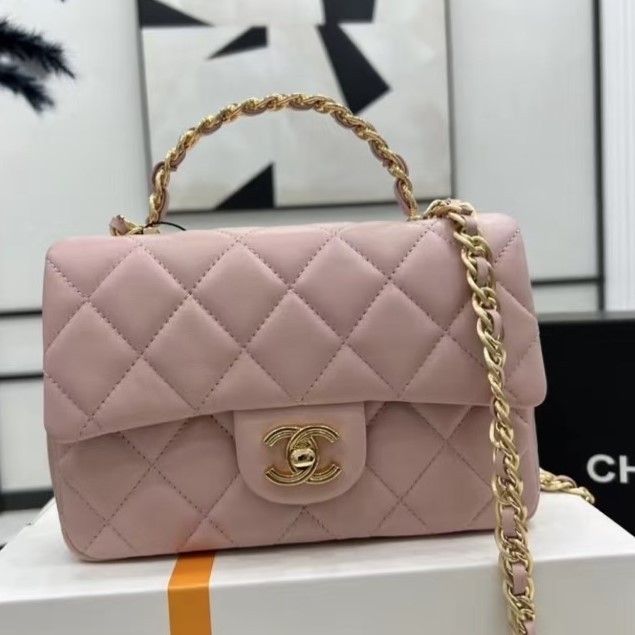 CHANEL シャネル バッグ ハンドル チェーン パール キルティング