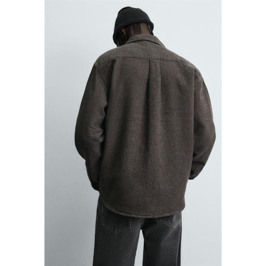 ZARA］リラックスフィット テクスチャード シャツジャケット (ZARA