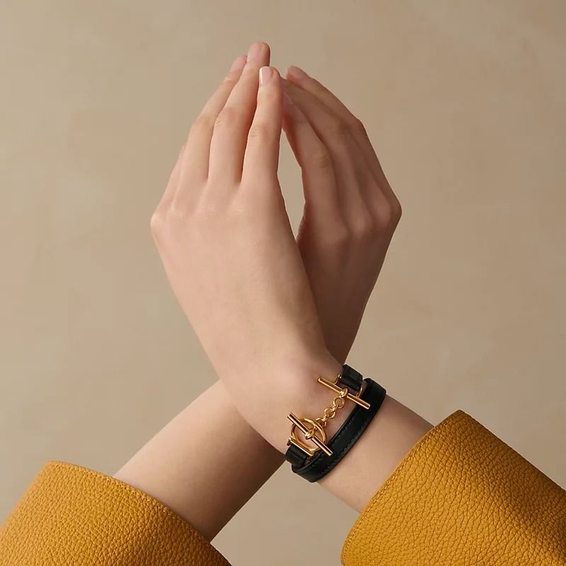 HERMES レザーブレスレット クロワジエール ドゥブルトゥール (HERMES