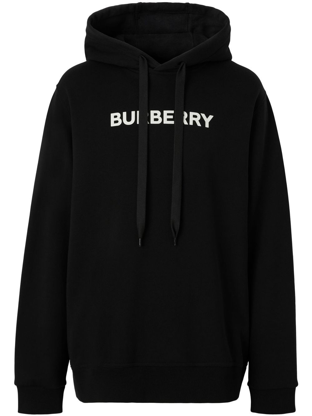 Burberry logo-print Cotton Hoodie | Black | FARFETCH CA
