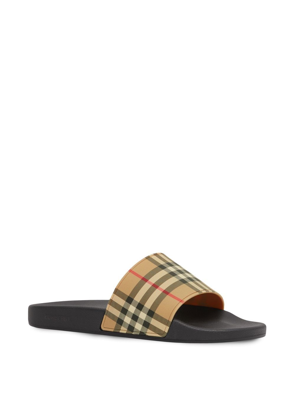 Burberry Slide Com Estampa Xadrez Vintage | Neutro | FARFETCH BR