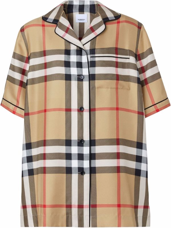 Burberry バーバリー ヴィンテージチェック シルクパジャマシャツ