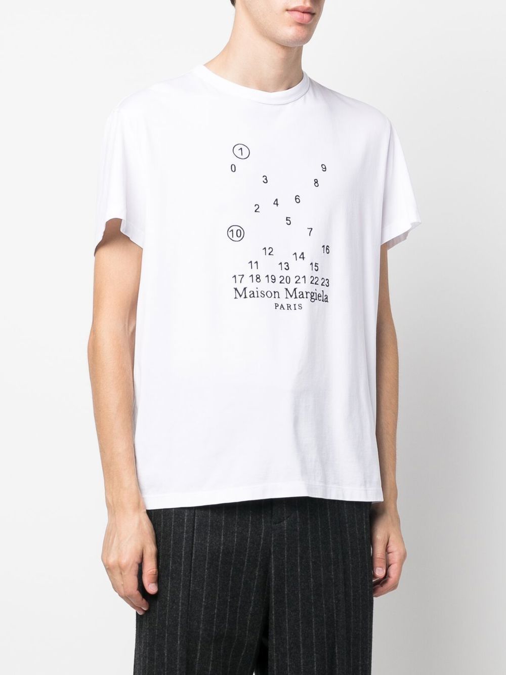 Maison Margiela Numeric logo-embroidered T-shirt | White | FARFETCH CA