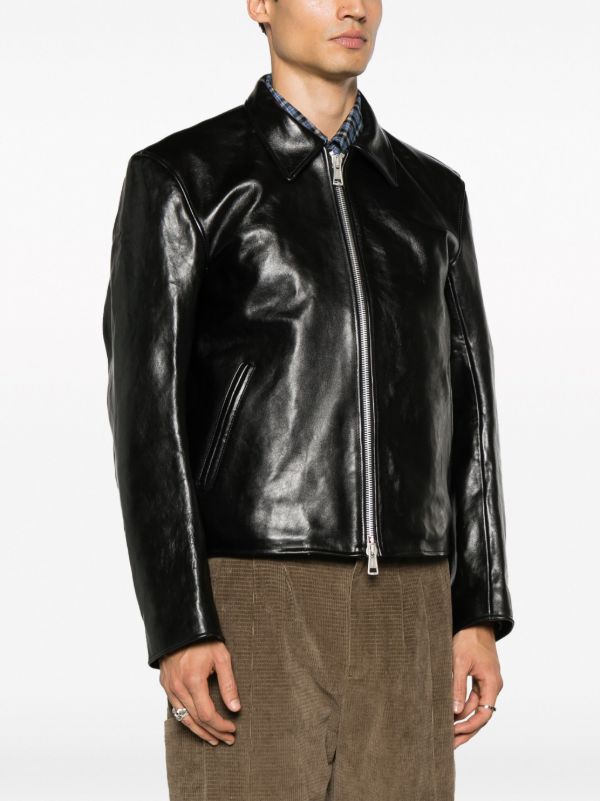 OUR LEGACY Mini Leather Zipped Jacket | Black | FARFETCH