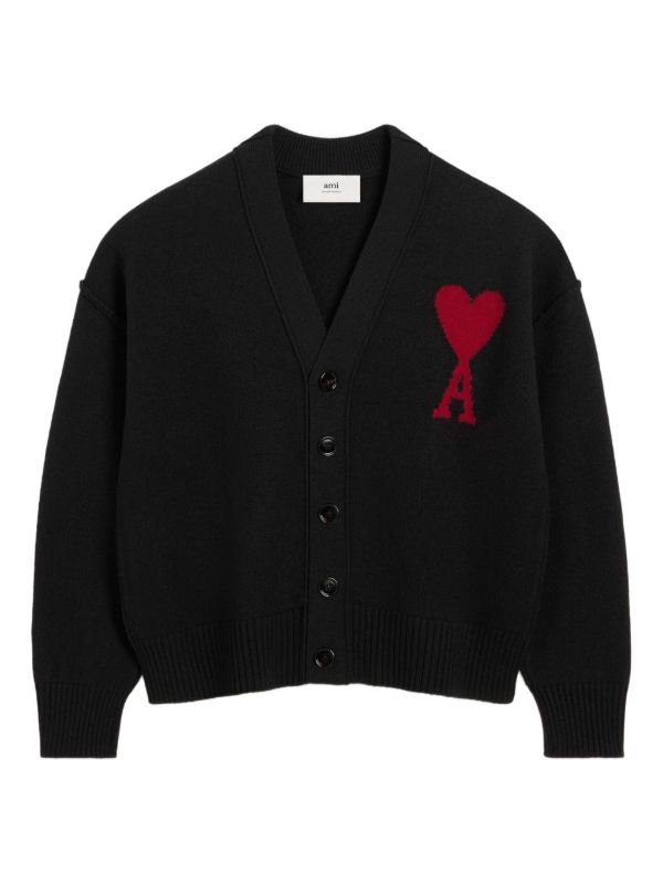 AMI Paris ロゴ カーディガン | ブラック | FARFETCH JP