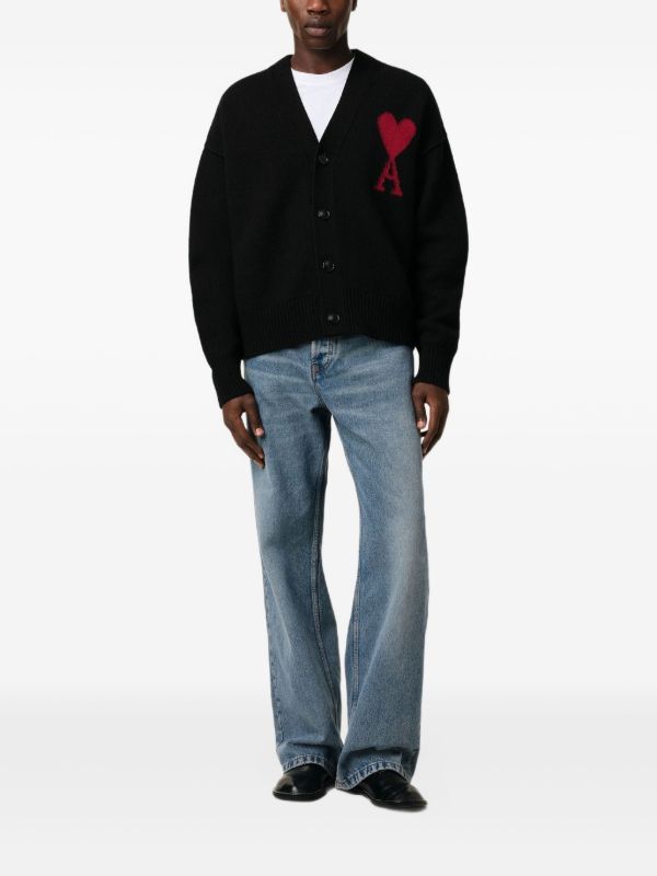 AMI Paris ロゴ カーディガン | ブラック | FARFETCH JP