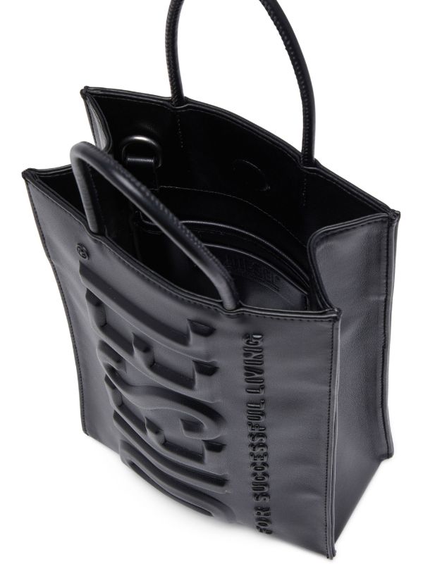 Diesel DSL 3D M X logo-embossed Tote Bag | Black | FARFETCH