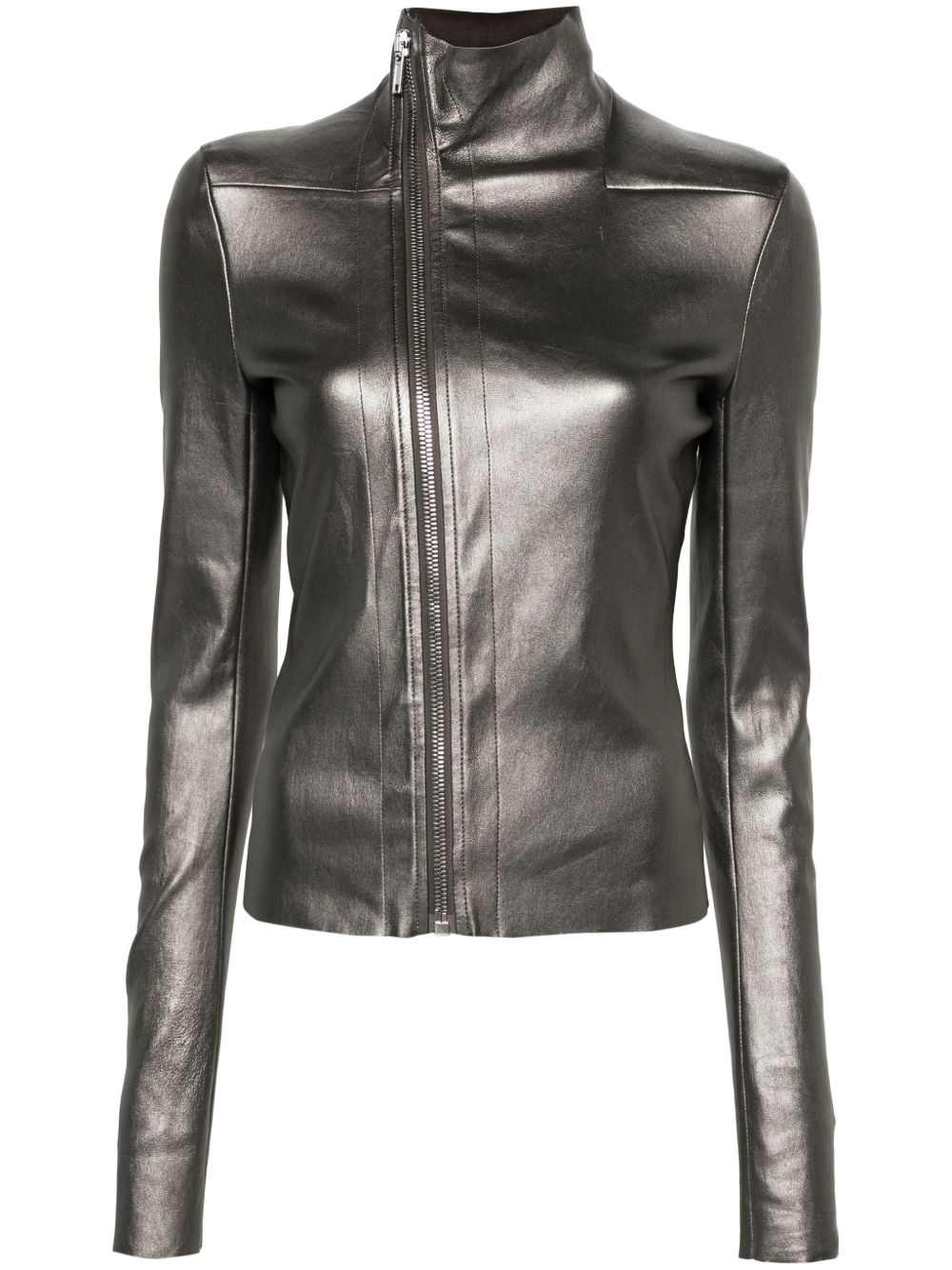 Rick Owens Gary metallic-leather Jacket | Silver | FARFETCH