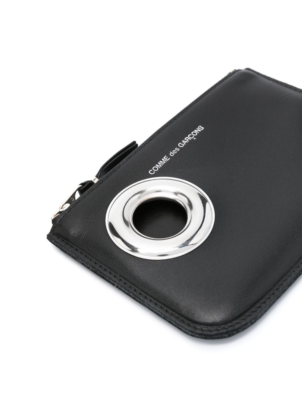 Comme Des Garçons Wallet eyelet-detail Leather Wallet | Black