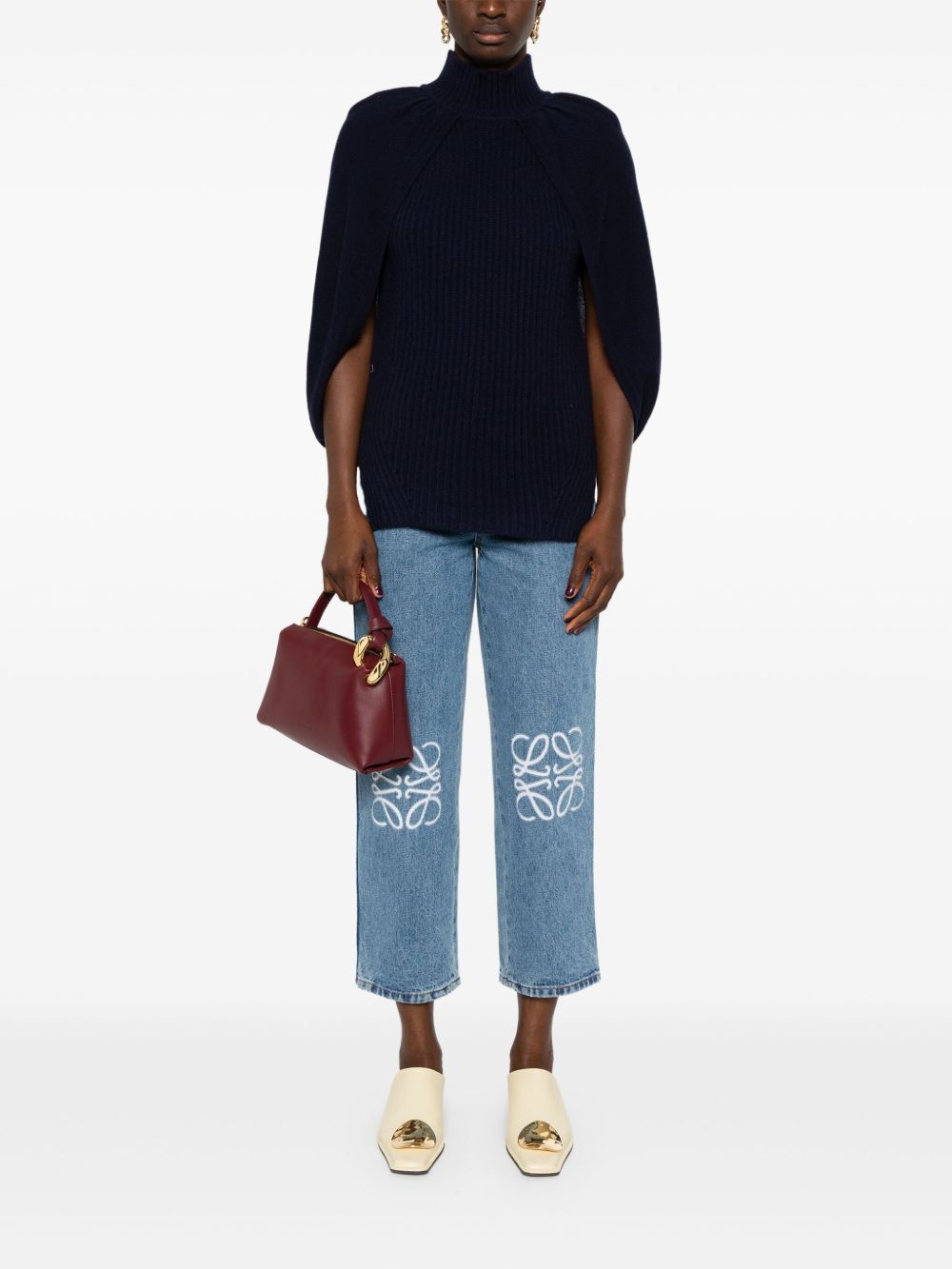 LOEWE アナグラム クロップドジーンズ | ブルー | FARFETCH JP