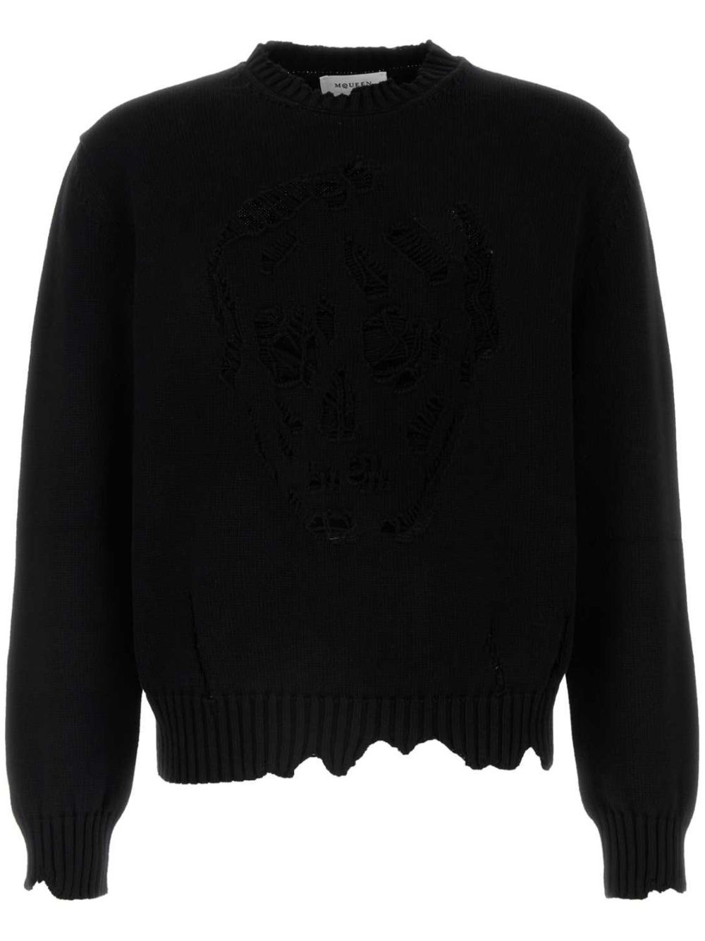 Alexander McQueen Distressed Skull Sweater | Black | FARFETCH