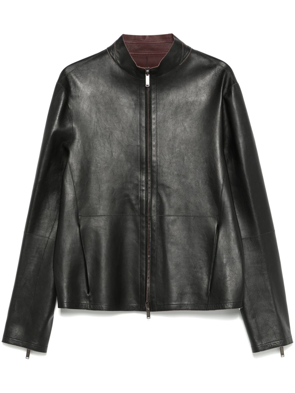 Emporio Armani Leather Jacket | Black | FARFETCH