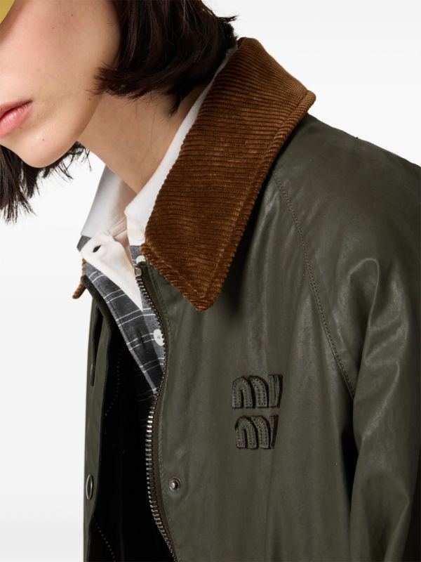 Miu Miu ポプリン ジャケット | グリーン | FARFETCH JP