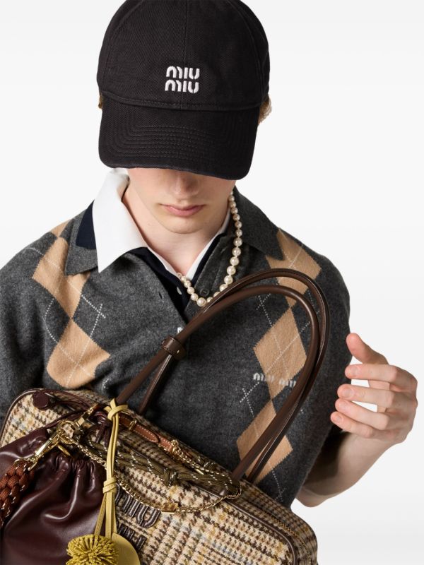 Miu Miu デニム キャップ | ブラック | FARFETCH JP