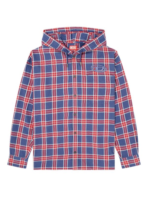 Diesel チェック フーデッド ジャケット | ブルー | FARFETCH JP