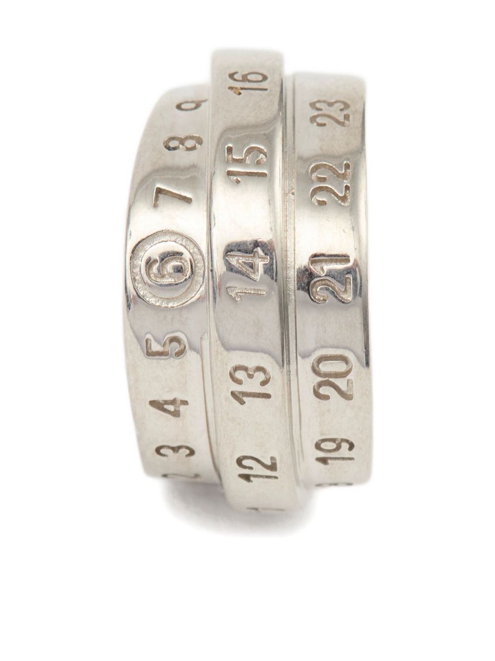 MM6 Maison Margiela Triple ロゴ リング | シルバートーン | FARFETCH JP