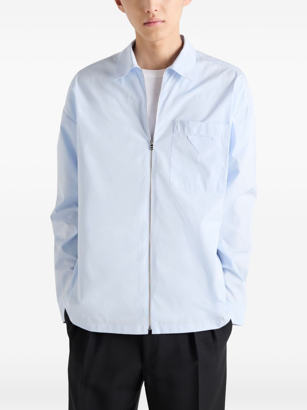 Prada ジップアップ シャツ | ブルー | FARFETCH JP