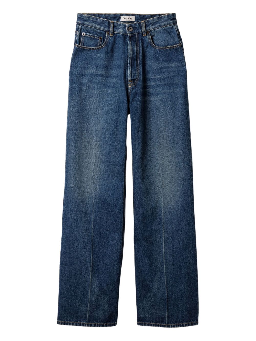 Miu Miu ロゴ ジーンズ | ブルー | FARFETCH JP
