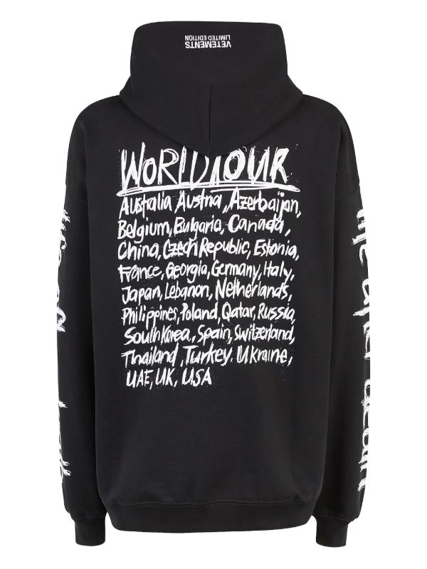 VETEMENTS World Tour Hoodie | Black | FARFETCH GE