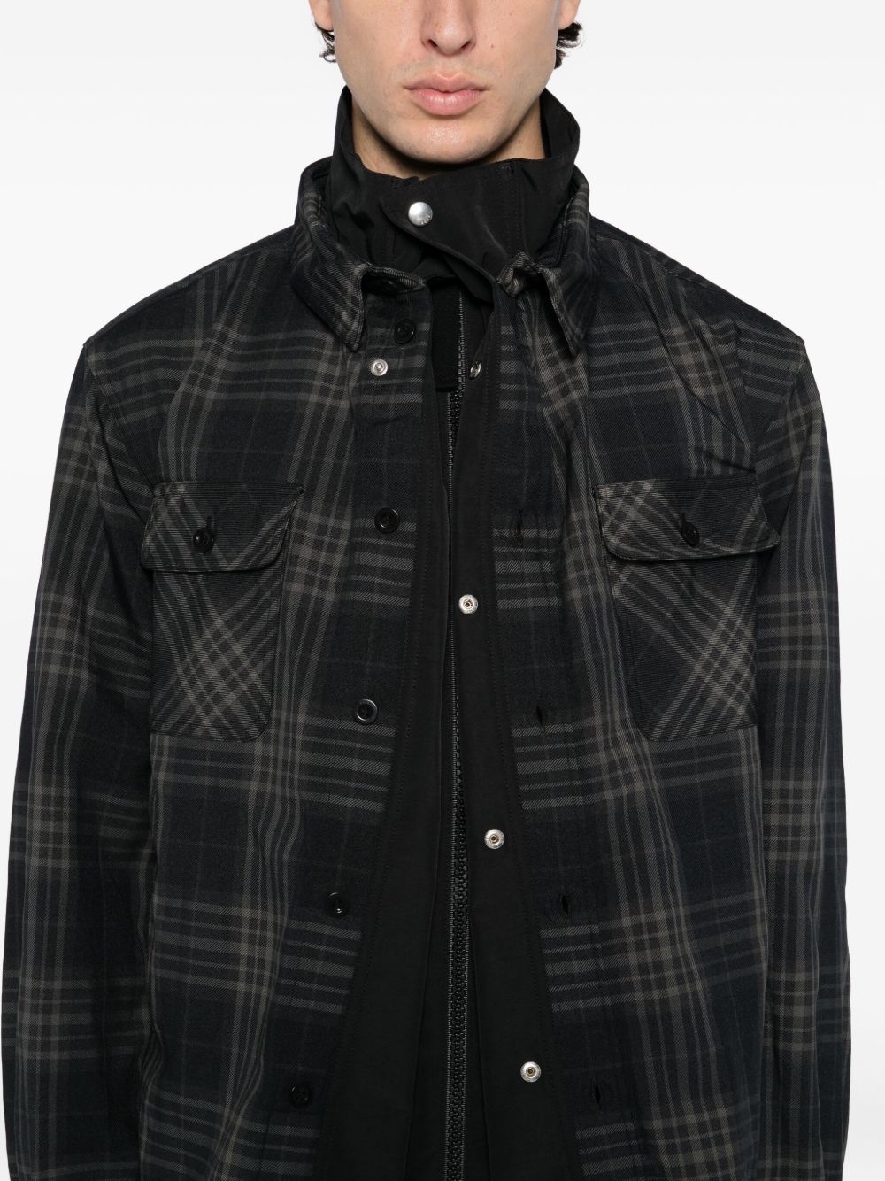 Sacai チェック ジャケット | ブラック | FARFETCH JP