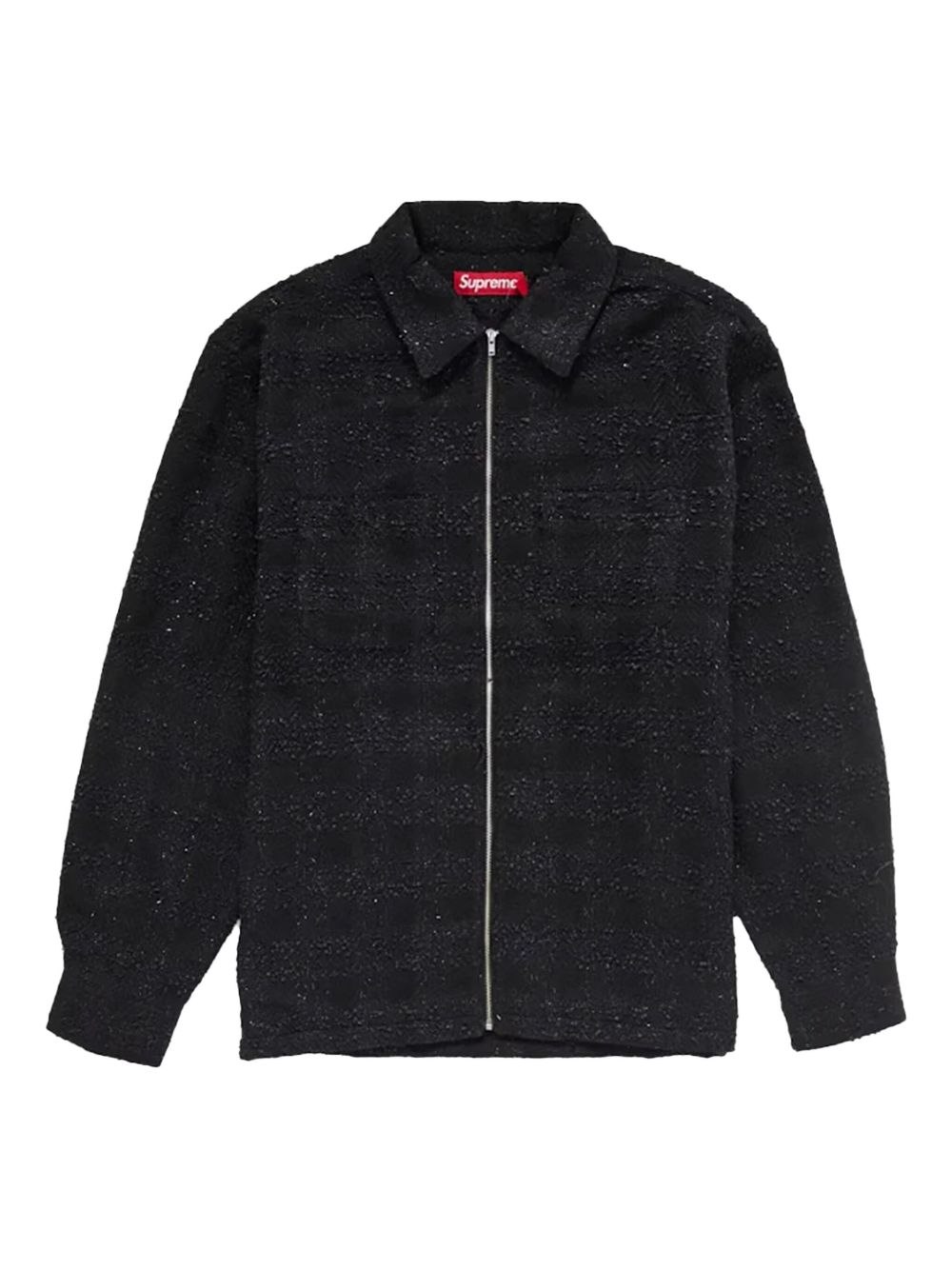 Supreme Bouclé zip-up Shirt | Black | FARFETCH JO