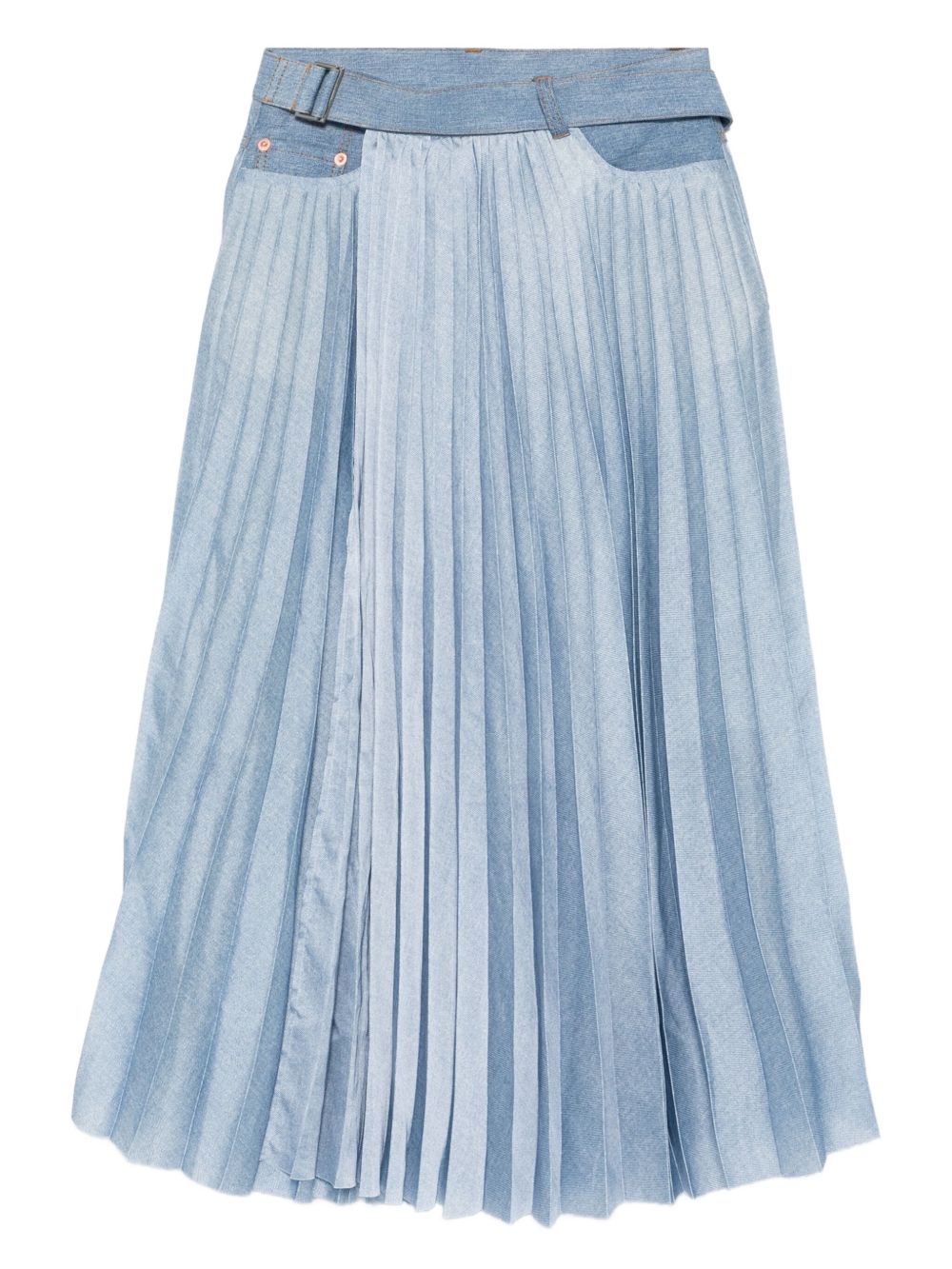 Sacai プリーツ デニムスカート | ブルー | FARFETCH JP