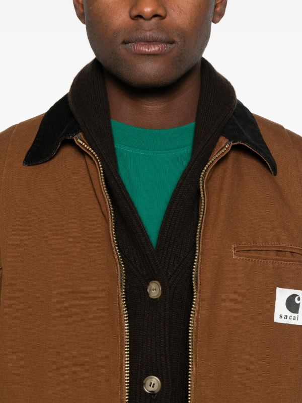 Sacai x Carhartt コントラストカラージャケット | ブラウン | FARFETCH JP