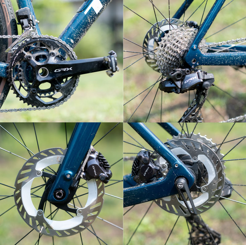 ブレーキ、クランクセット、スプロケット等は、先に発売している機械式