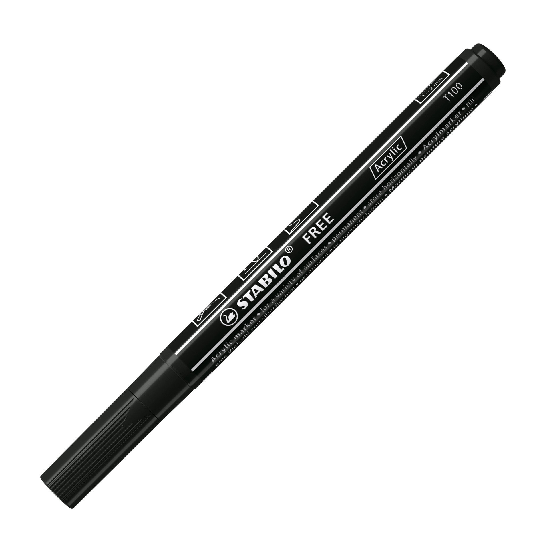 Acrylic marker STABILO FREE Acrylic T100 - black | STABILO
