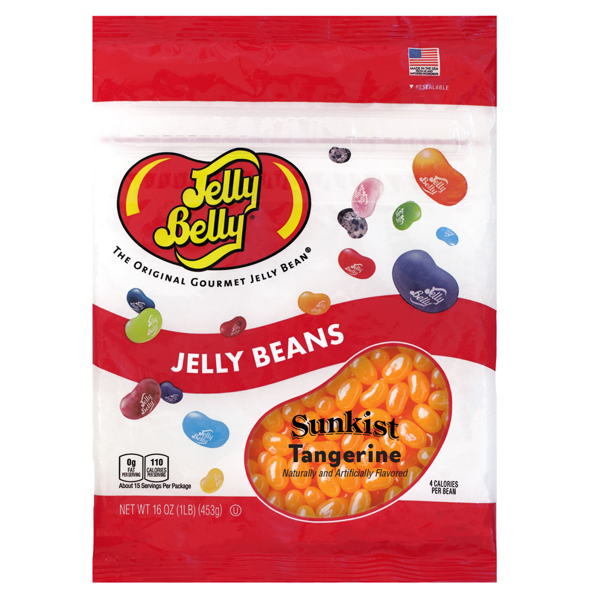 Sunkist® Tangerine Jelly Beans - 16 oz Re-Sealable Bag - 2 Pack