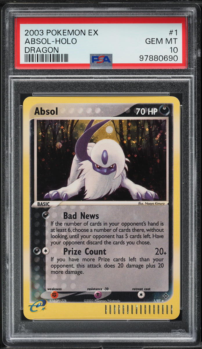 2003 Pokemon EX Dragon Holo Absol #1 PSA 10 GEM MINT on Fanatics