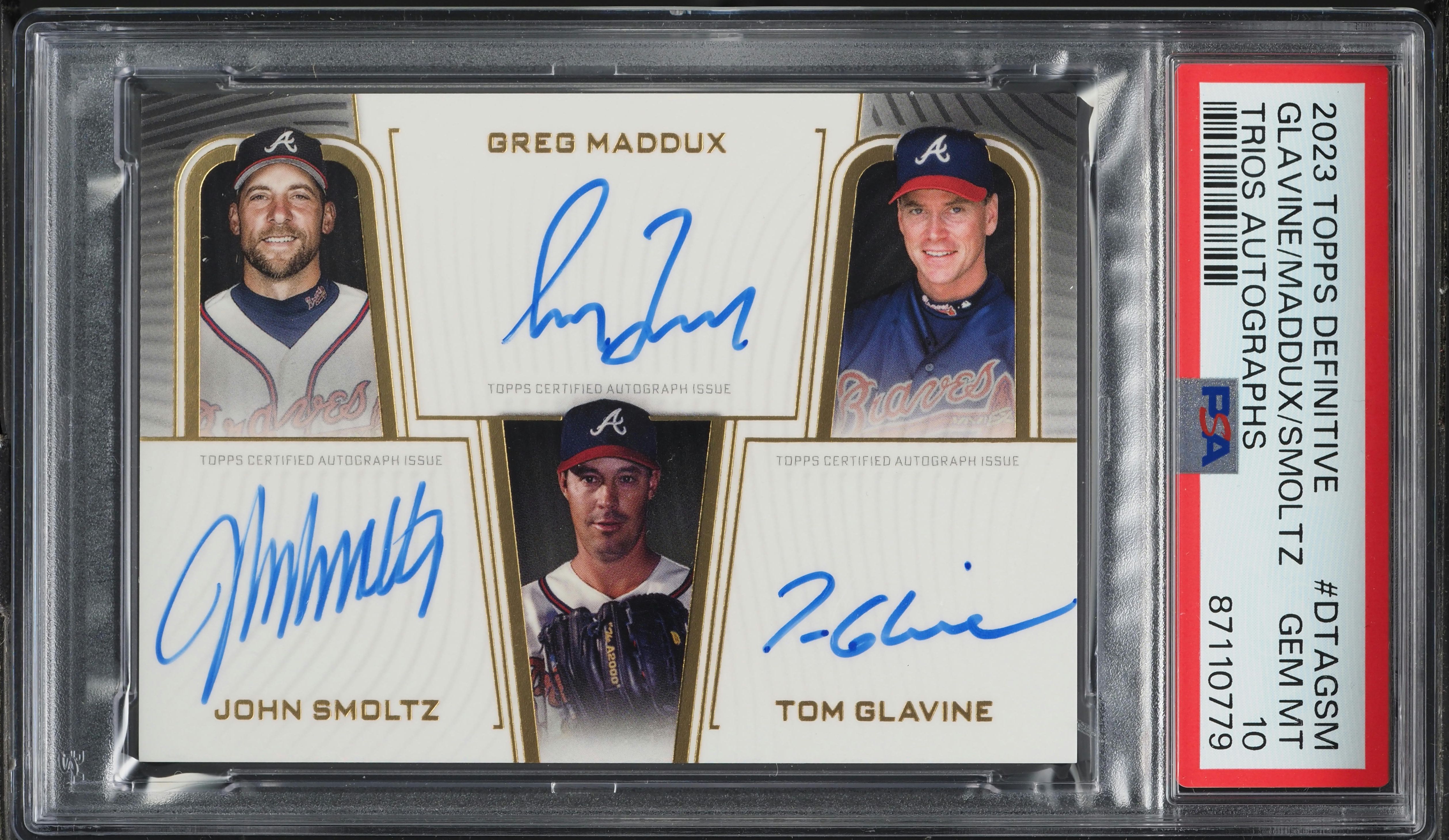 2023 Topps Definitive Triple Tom Glavine Greg Maddux & John Smoltz