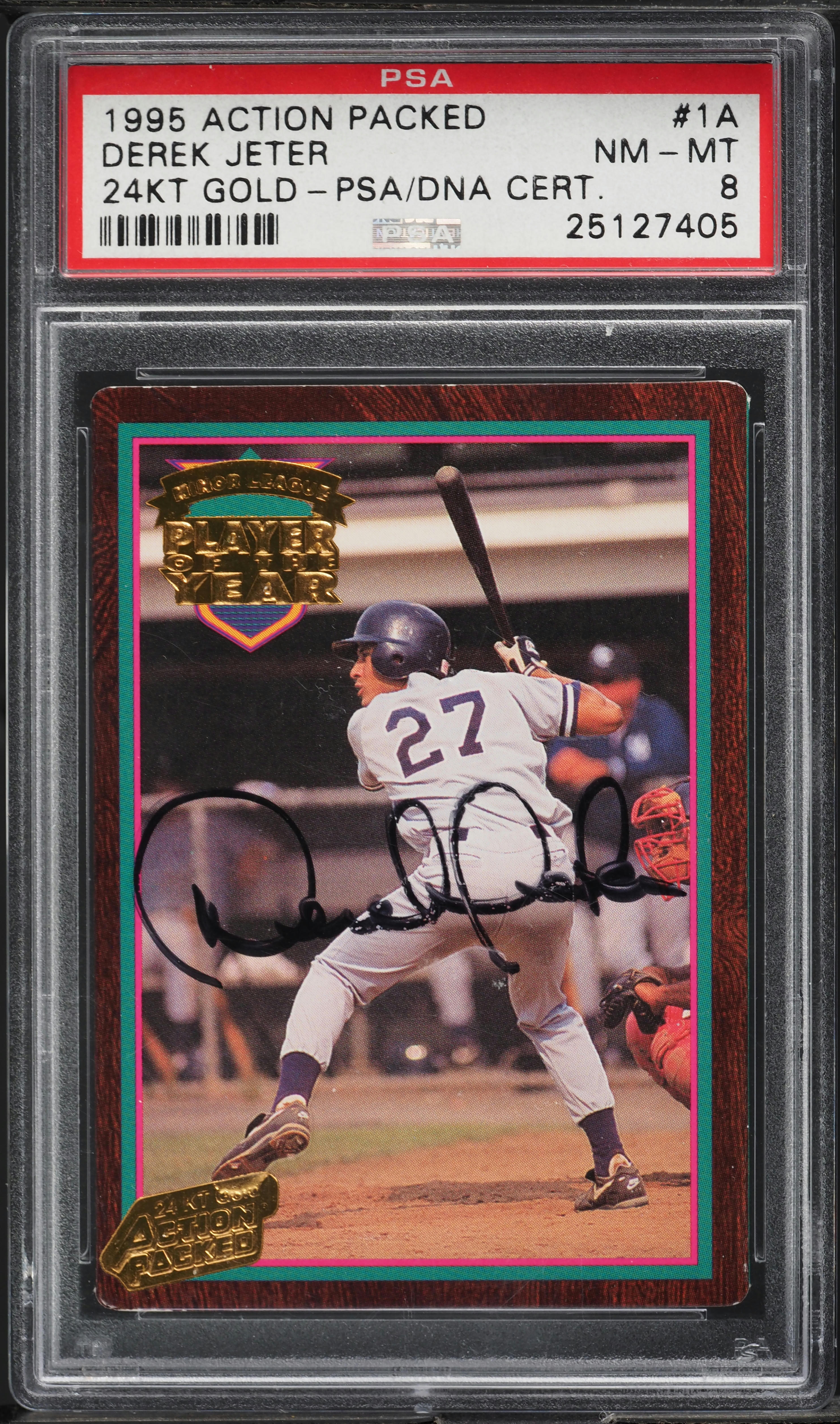 1995 Action Packed Scouting Report 24KT Gold Derek Jeter ROOKIE