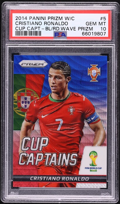 2014 Panini Prizm World Cup Captain Blue Red Wave Cristiano