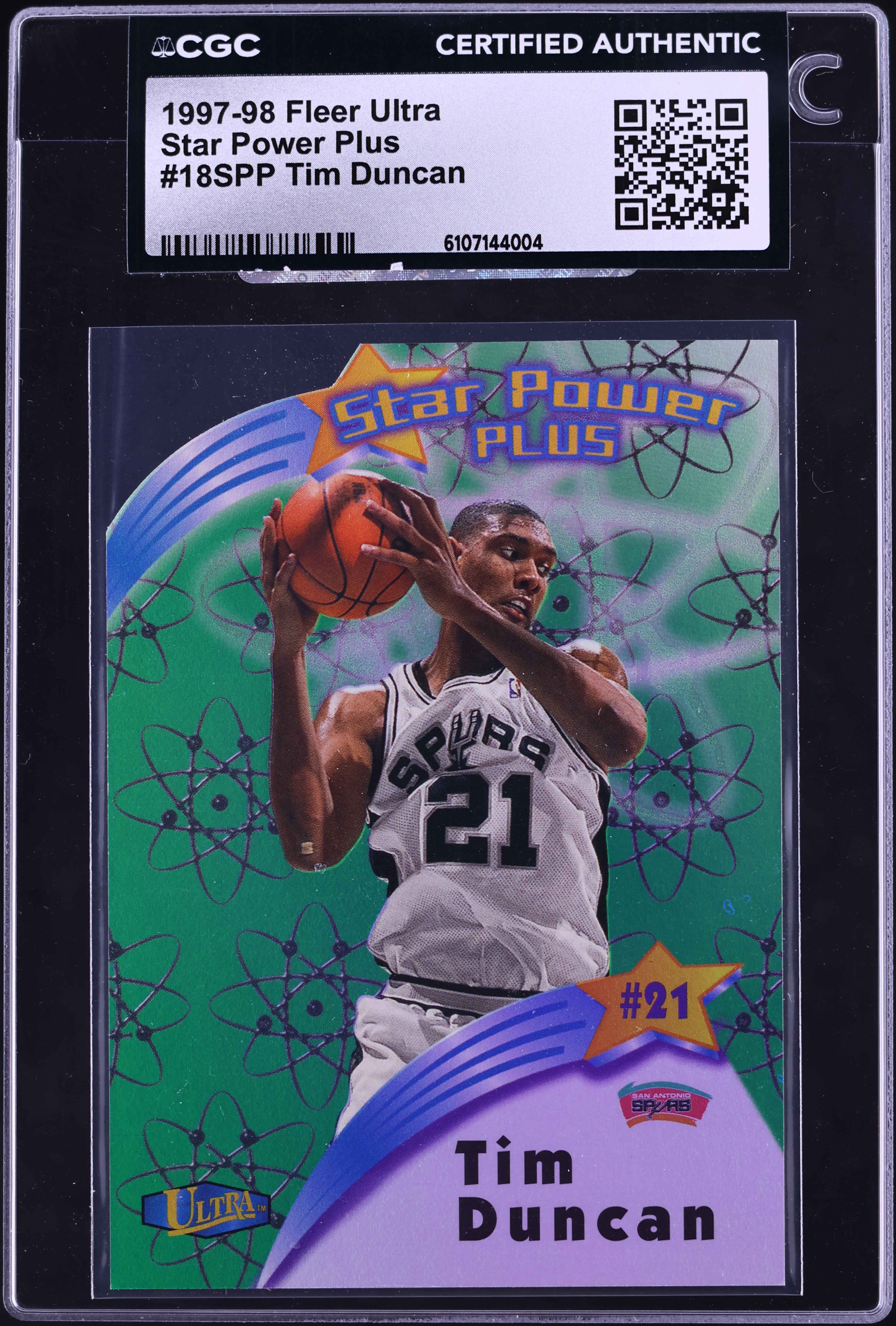 1997 Ultra Star Power Plus Die-Cut Tim Duncan ROOKIE #18SPP CGC